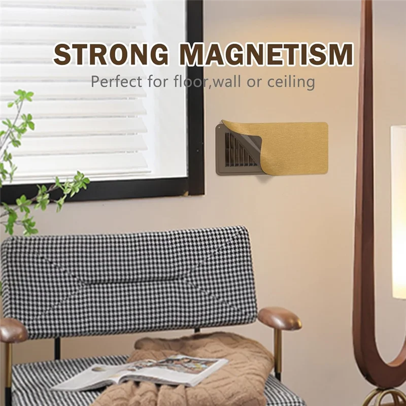 -BABQ 2 عبوة من أغطية فتحات التهوية المغناطيسية المنزلية مقاس 5.5 بوصة × 12 بوصة أغطية فتحات تهوية لسجل الأرضية المغناطيسية للأرضيات والجدار والسقف #3