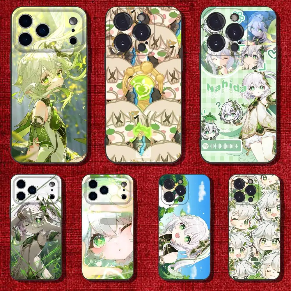 Чехол для телефона G-Genshin Impact Nahida для iPhone 6,17,16,15,14,13,12,11 Plus,Pro Max,XS,X,XR,SE,Mini,8,7,мягкий силиконовый черный чехол