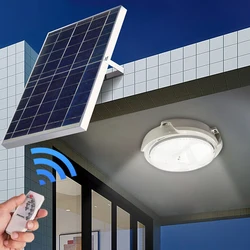 60W/100W/200W LED Solar Ceiling Light Waterproof Outdoor Solar Lamp With Remote Control 5M Lines Zero Power For Corridor Garden