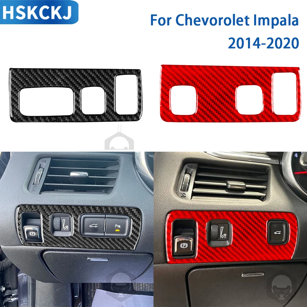 

For Chevrolet Impala 2014-2020 Cars Accessories Carbon Fiber Interior Headlight Switch Panel Coevr Trim Sticker Decoration