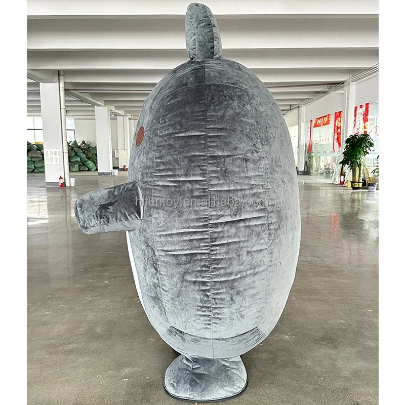 

Grey Inflatable Molang Rabbit Easter Bunny Mascot Costume Parade High Quality Birthday for Adult Halloween Party Without Battery