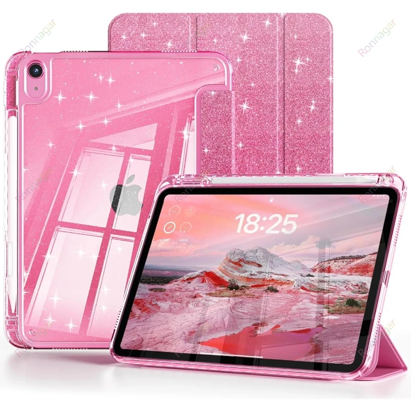 

Glittering Sparkly Case for iPad A16 11th Gen 11 Inch 2025 2026 for iPad 12th A19 11'' 10th Gen 10.9'' Funda with Pencil Holder