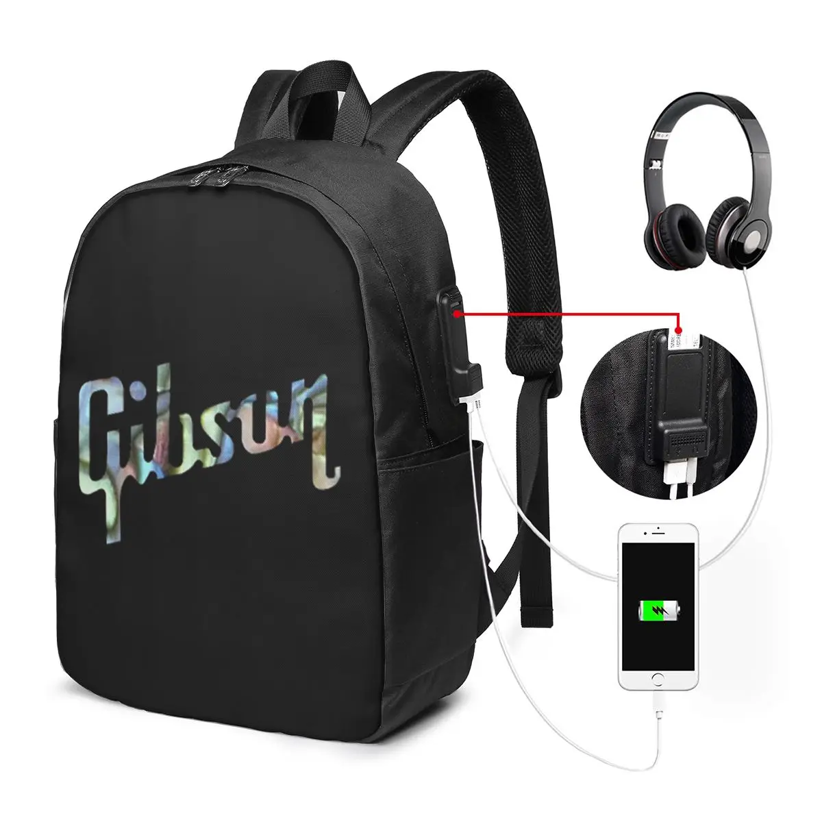 Gibson Les Paul Backpack Travel Notebook Bag Computer College Student School Bag Laptop Shoulder Bags for Men Women