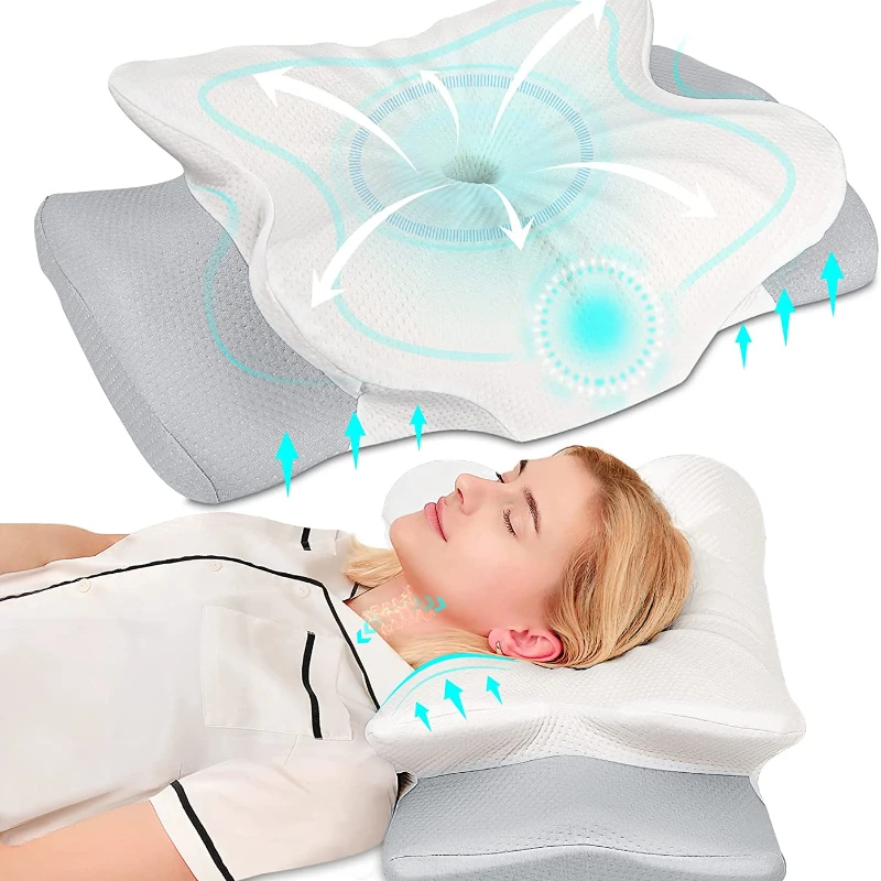 

Ergonomic For Sleeping Orthopedic Support Pillows Odorless Contour Neck Pain Memory Foam Pillow