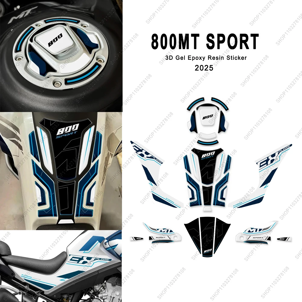 

3D Gel Resin Stickers Motorcycle Fuel Tank Pad Protectors Decals Waterproof Scratch-Resistant for CFMoto 800MT Explore 2025