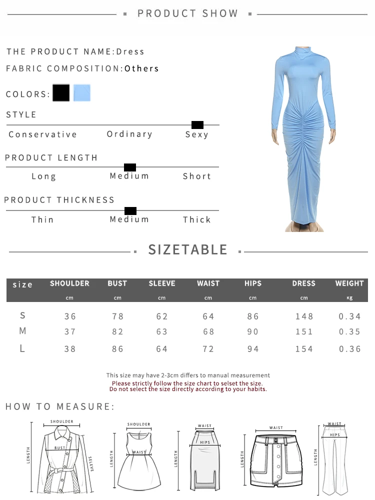 Sisterlinda Herbst Neue Stil Lange Kleid Frau Rollkragen Volle Hülse Dünne Hohe Stretch Täglich Casual Mode Elegante Vestidos – Detail 1