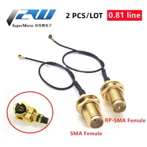 Bilashmart 2 piece SMA / RP SMA female to MHF4 IPX IPX4 RF plug Pigtail cable Mini 0.81mm PCI card intel WIFI Board 10cm 15cm 20cm 30cm