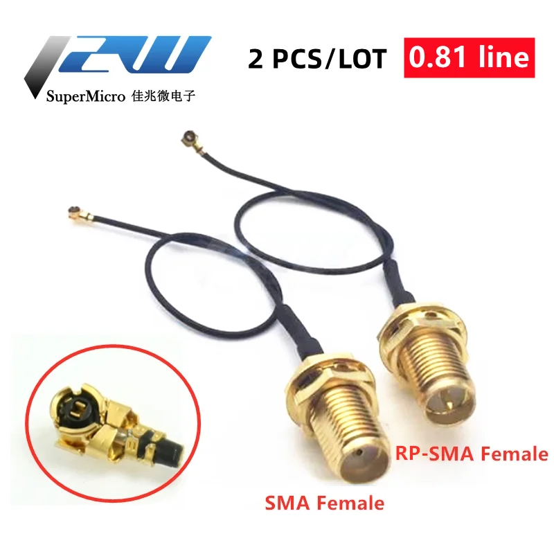 2-częściowy kabel SMA / RP-SMA żeński do MHF4 IPX IPX4 RF z wtyczką Pigtail do karty Mini 0,81 mm PCI Intel WIFI Board 10 cm 15 cm 20 cm 30 cm