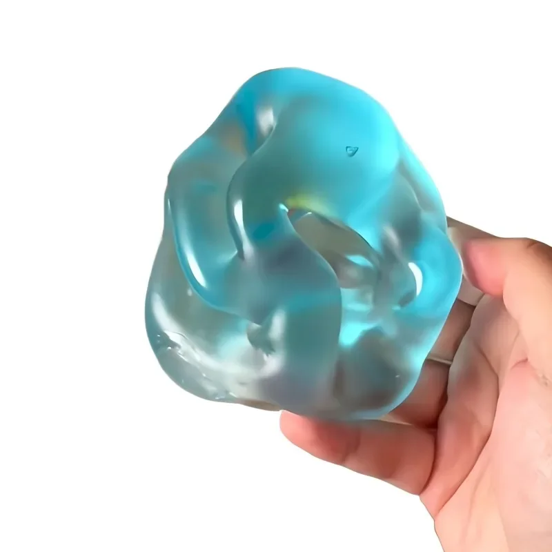 Mainan Squishy Maltosa Biru Anti Stres Sensorik Fidget Toy Lembut Simulasi Transparan Maltosa Biru Mainan Dekompresi Lambat Mengembang