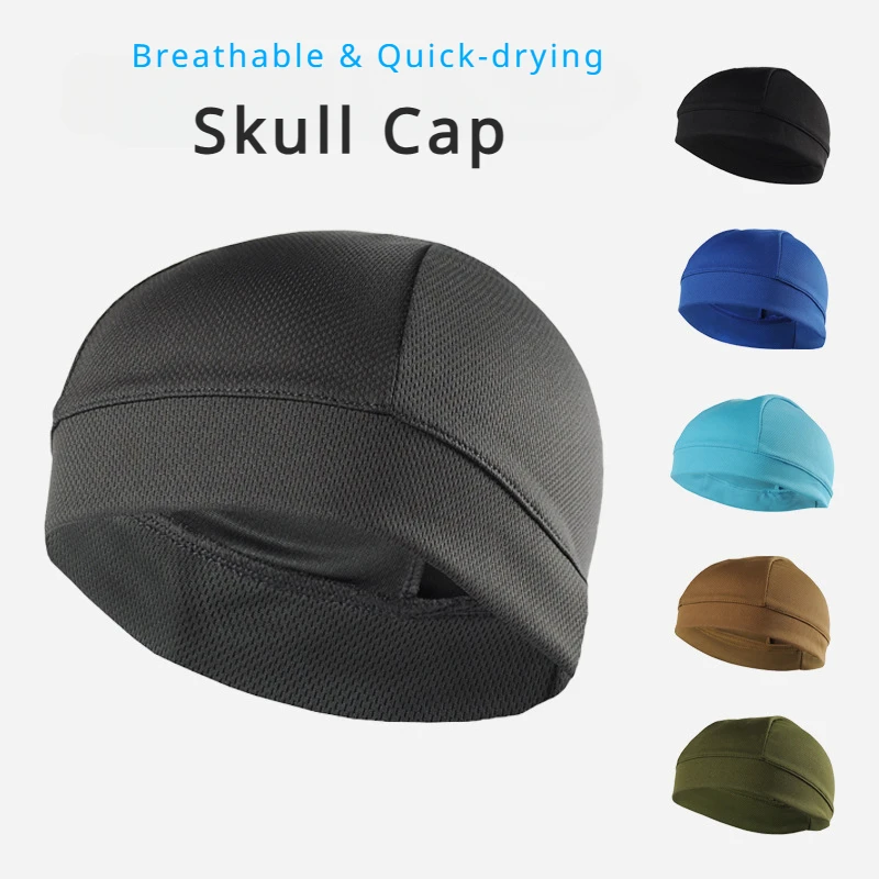 

2 Pcs/3 Pcs Skull Cap Sweat Absorbing Quick Drying Breathable Bicycle Motorcycle Inner Cap Outdoor Sports Sun Protection Summer