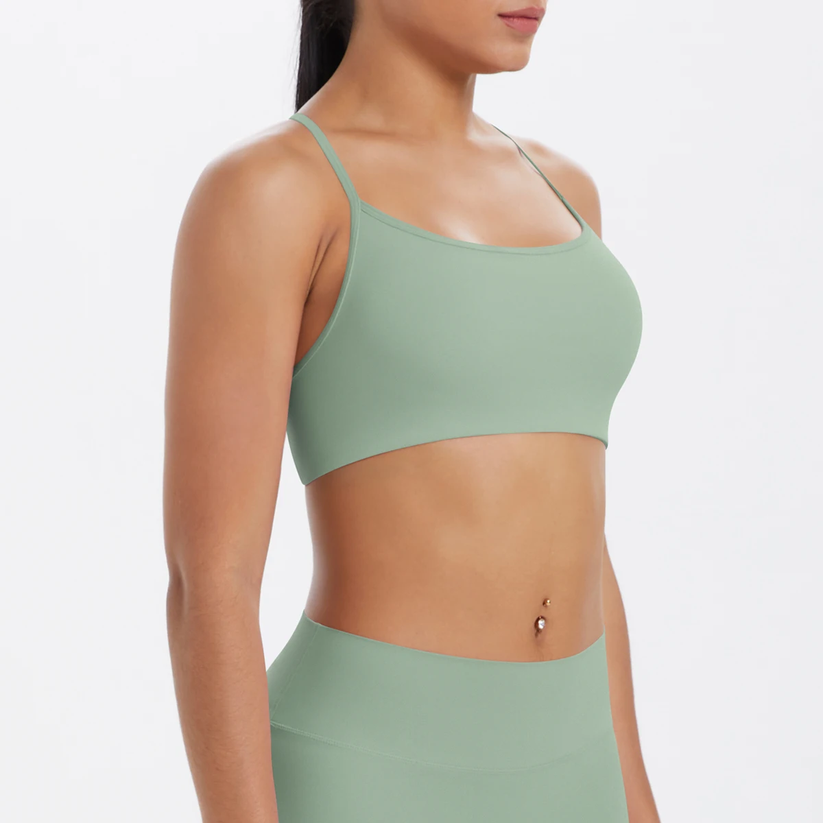Tanktop für Damen, Yoga-BH, Yoga-Unterwäsche mit Brustpolster, einfarbig, schöner Rücken, Kreuz-BH, stoßfestes Workout-Top für Fitness und Laufen. – Detail 12