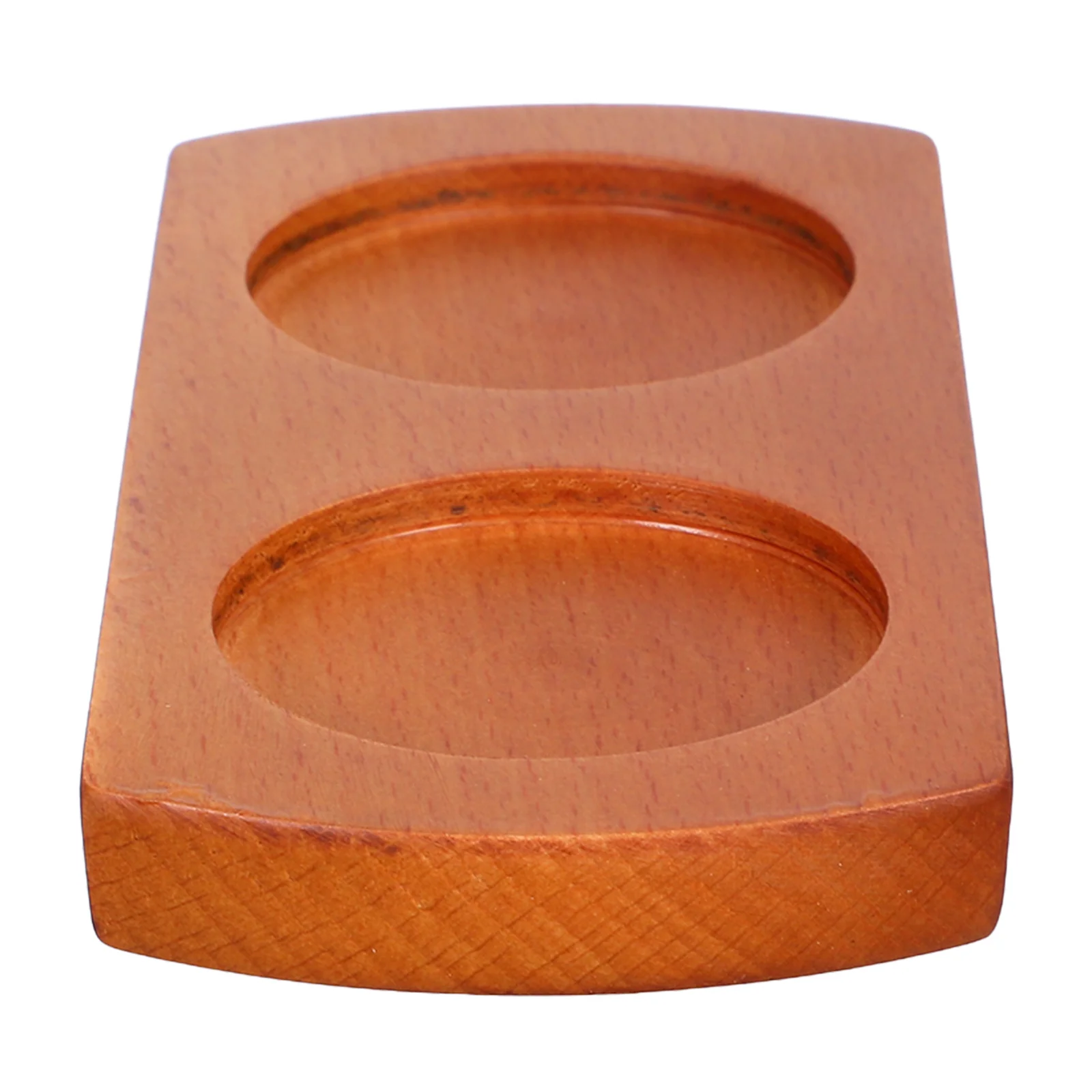 

Double Slot Wooden Grinder Stand Pepper Mill Base Stable Non Slip Tray for Kitchen Countertop Seasoning Organizer Salt Pepper