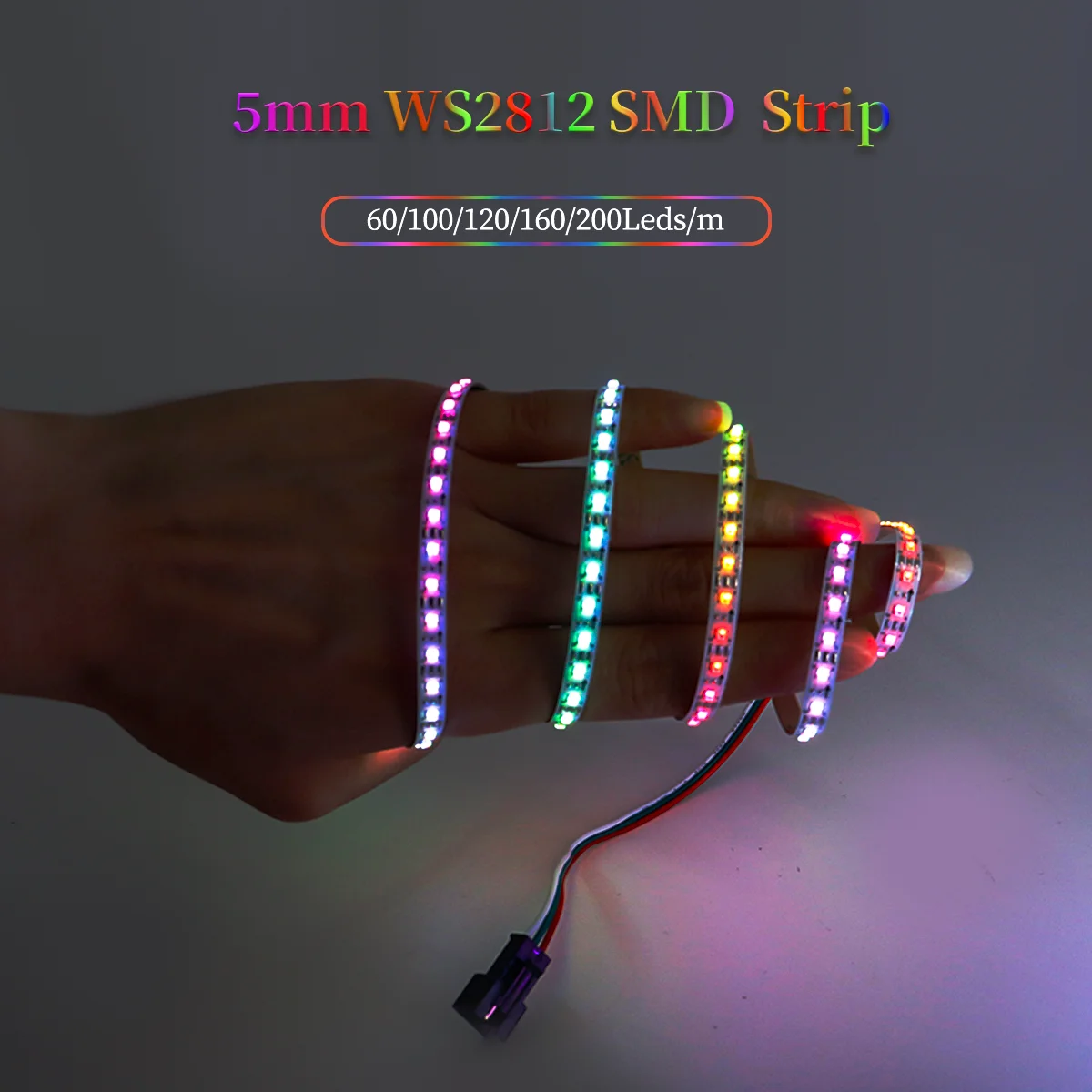 5mm WS2812IC LED Strip Lights WS2812B Individually Addressable Programmable led strips Smart Full colour soft lighting lamp 5V