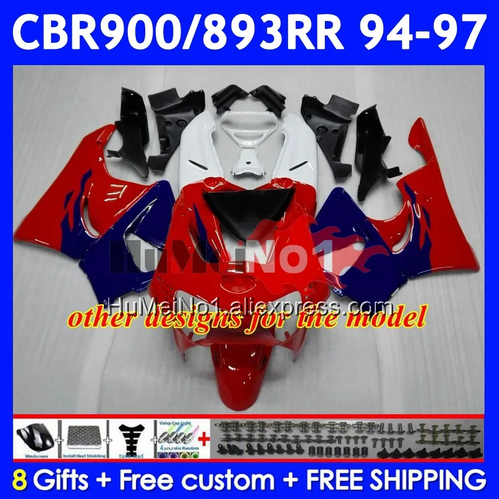 Body For HONDA CBR Red black 893RR CBR 893 CBR900 CBR893 RR 55No.2 CBR900RR CBR893RR 94 95 96 97 1994 1995 1996 1997 Fairing