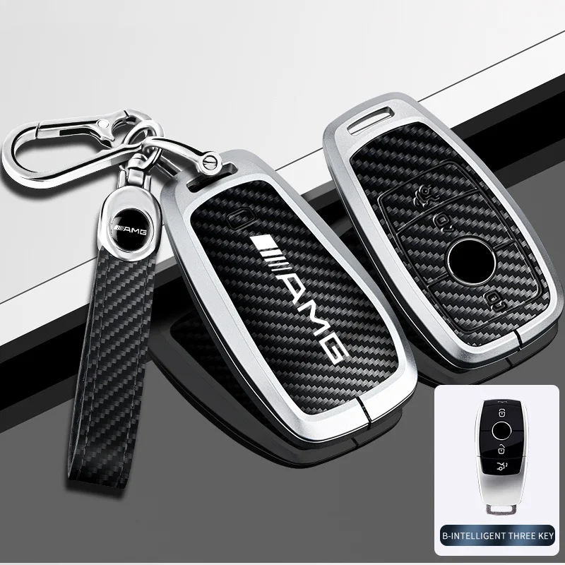 Zinc Alloy Car Key Case Cover Protector Shell For Mercedes Benz A C E S G Class GLC CLE CLA GLB GLS W177 W205 W213 W222 X167 AMG