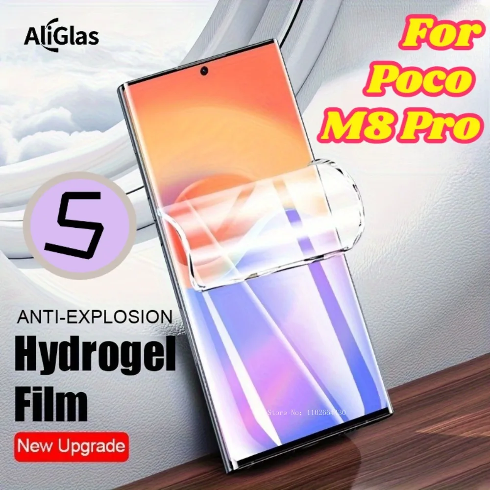

5 шт. гидрогелевой пленки для Xiaomi Poco M8 Pro, самовосстанавливающаяся защитная пленка для экрана для Xiaomi Poco M8 Pro, не стеклянная защитная мягкая пленка