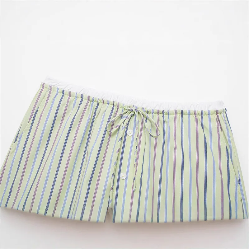 سراويل قصيرة مخططة عمودية متعددة الاستخدامات على الطراز الأجنبي للفتيات الساخنة سراويل صيفية بتصميم #3