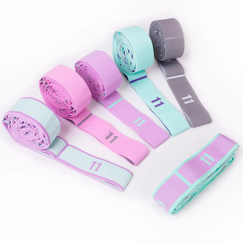 Yoga Stretch Belt Resistance Belt One Word Horse Trainer Dance Belt Open Hip Ligament Tear Belt 11 Blue and Purple Fitness
