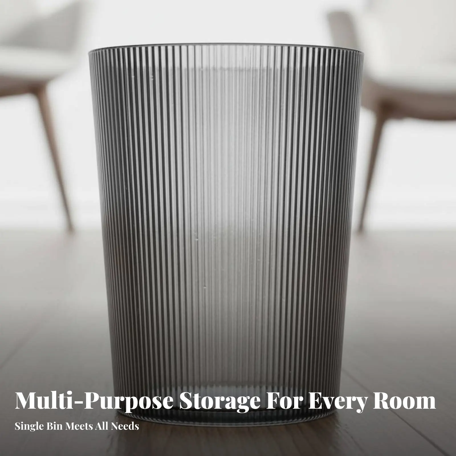 

Striped Trash Can Light Luxury Design Transparent Wastebasket Clear Plastic Trash Can Modern Design Transparent Bathroom Bin