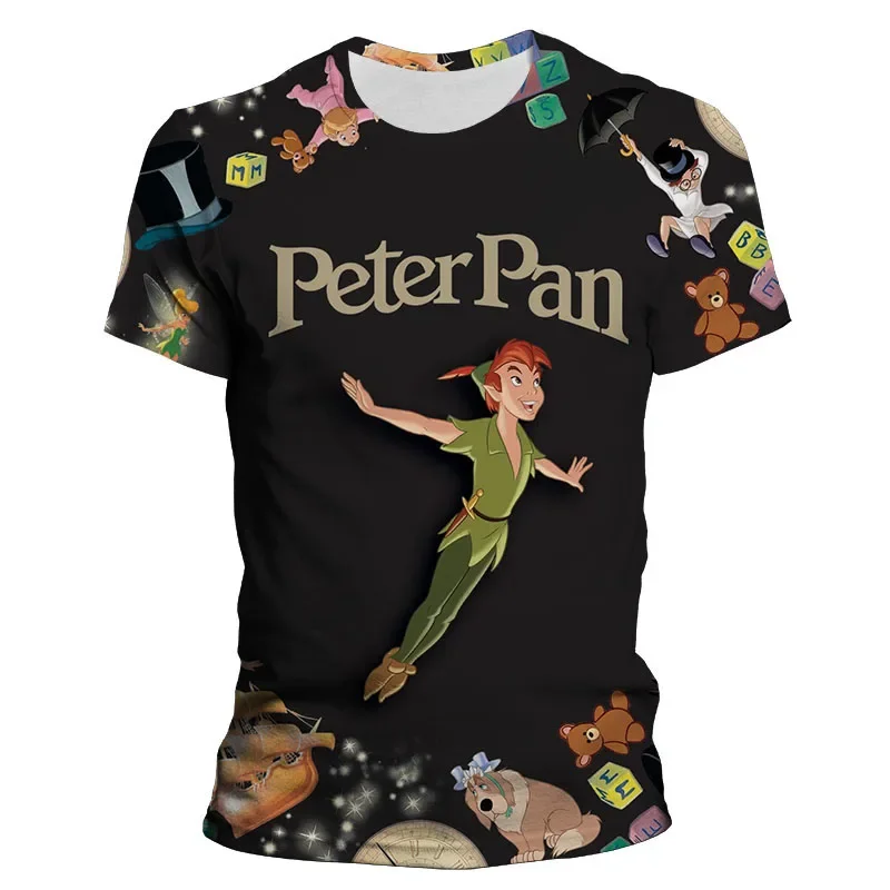 2024 Disney Peter Pan 3d Print T-Shirts Cartoon Men Women Streetwear Fashion T Shirt Kids Boy Girl Tees Tops Clothing