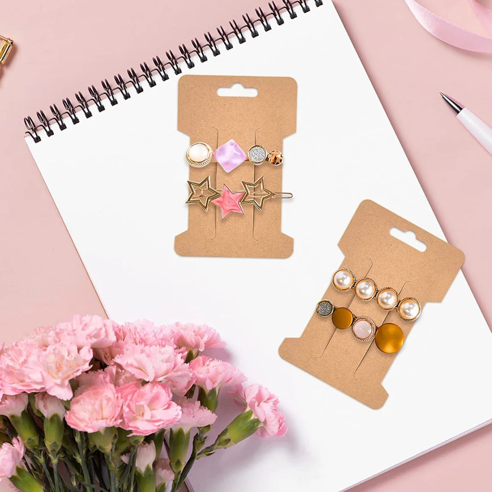 

100 Pcs Hairpin Display Jam Earring Card Holder Jewelry Earrings Bracelet Cards for Selling Paper Business Supplies