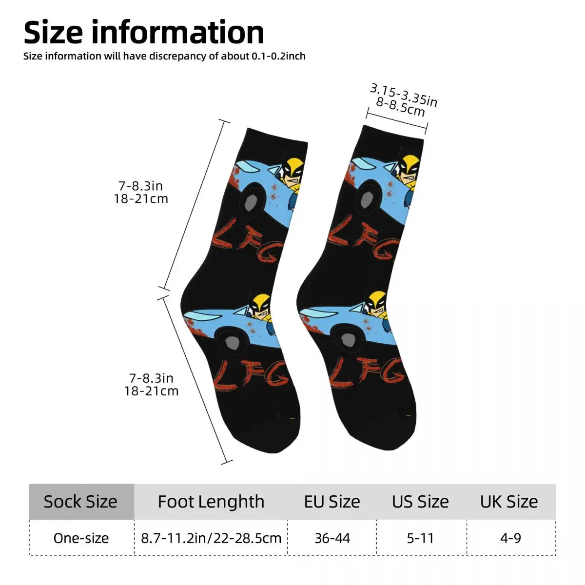 Hip-hop LFG Dogpool Deadpool Wolvierine Football Socks Polyester Middle Tube Socks for Unisex Breathable