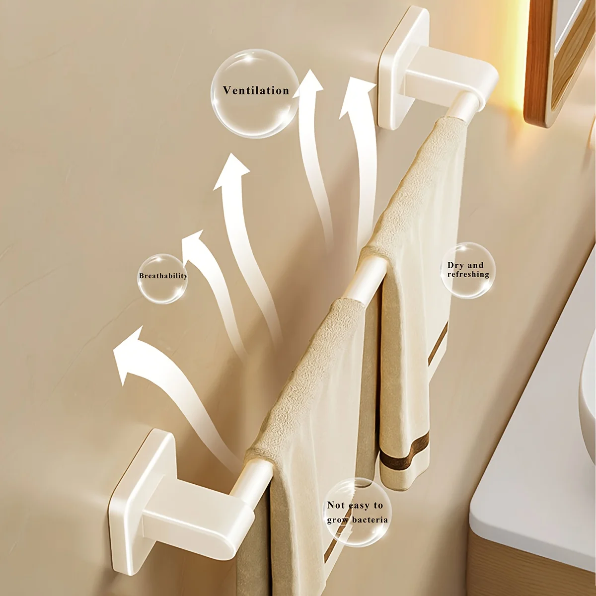 1PCS Bathroom Slipper And Towel Rack, Patch-Type Towel And Slipper Bar, Space-Saving Shoe Storage Rack Behind The Door