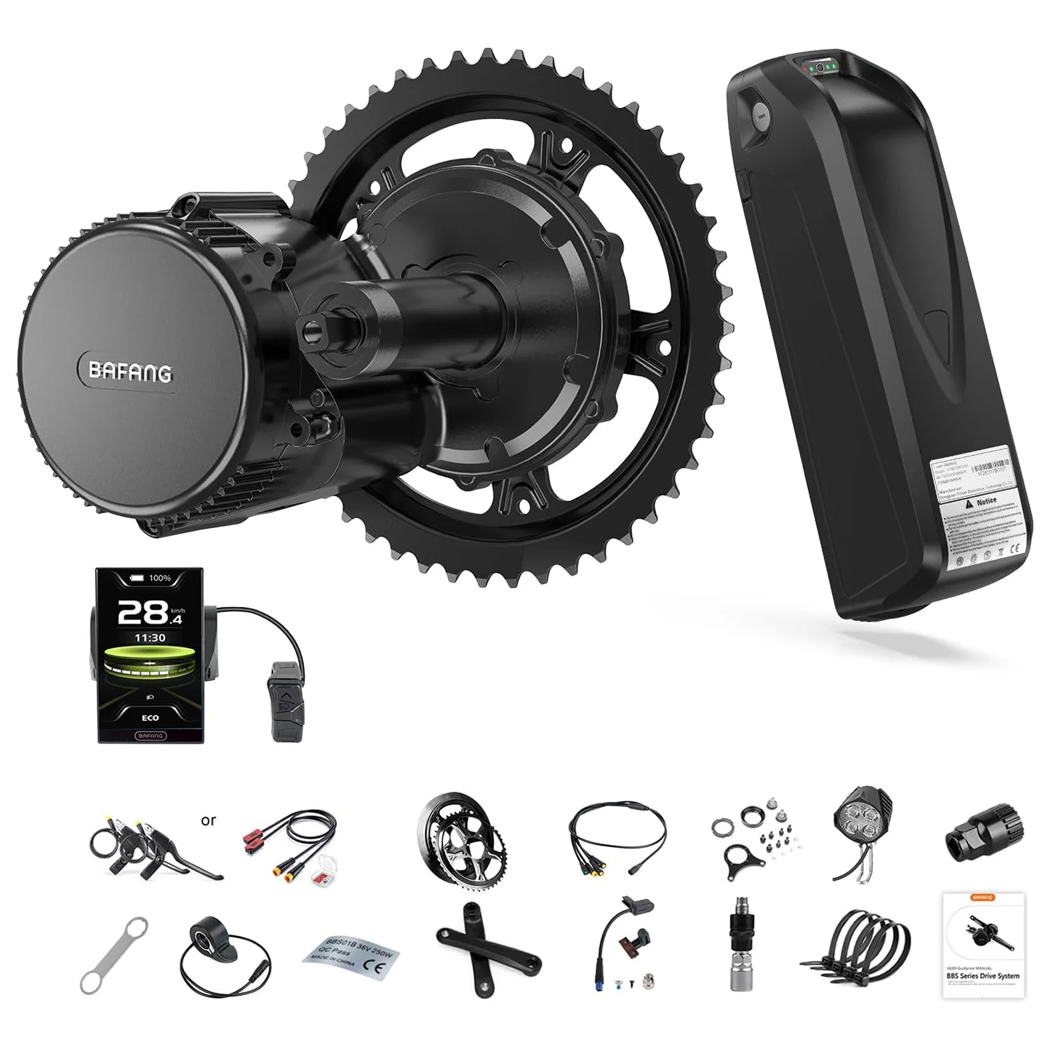 AliExpress BAFANG 48V Battery 750W 500W 250W Mid Drive Motor Electric Bicycle Conversion BBS02 BBSHD with Dlsplay Kit E-Bike Engine 68-73MM