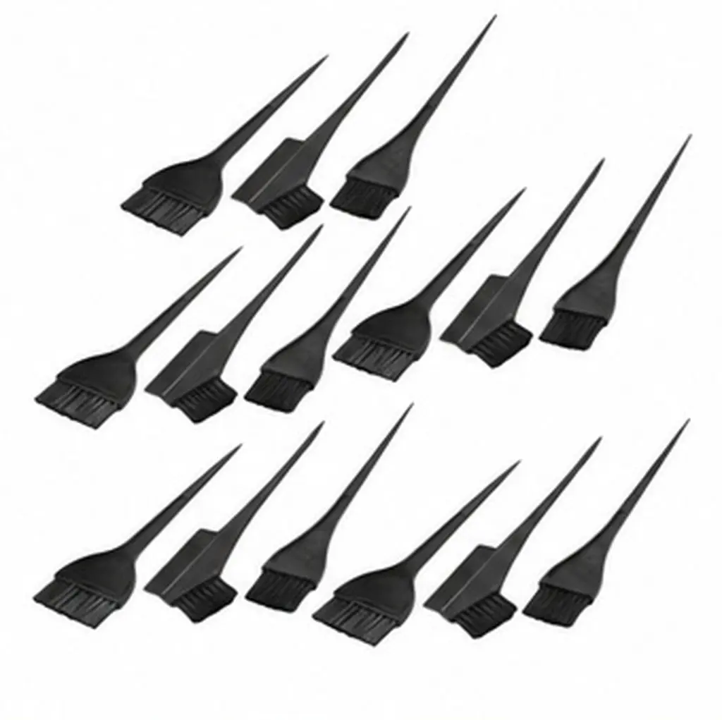 15Pcs Hair Dye Applicator Brush Kit Heavy Duty Flexible Bristles Comfort Grip Design for Salon Use Hair Tinting Bleaching