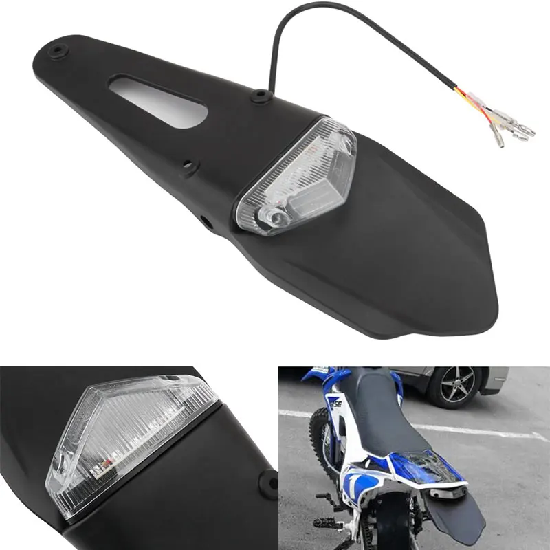 

Motorcycle Fender 12V LED Rear Tail Brake Stop Light Universal Motocross License Plate Lamp For CRF YZ CR EXC WRF 250 400 450