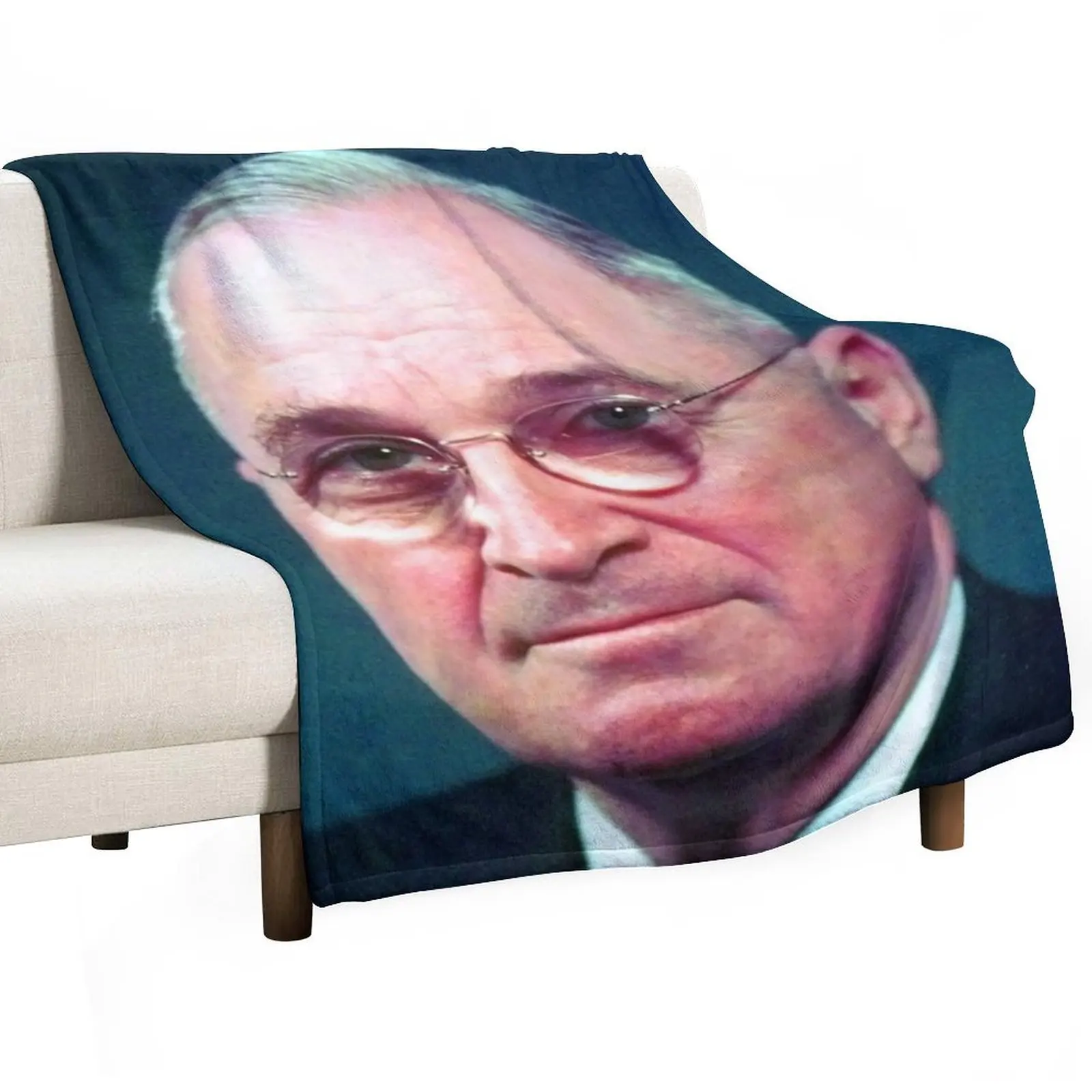 President Harry Truman Portrait Throw Blanket Summer Bed Fashionable Hairys Picnic Designers Tourist Blankets