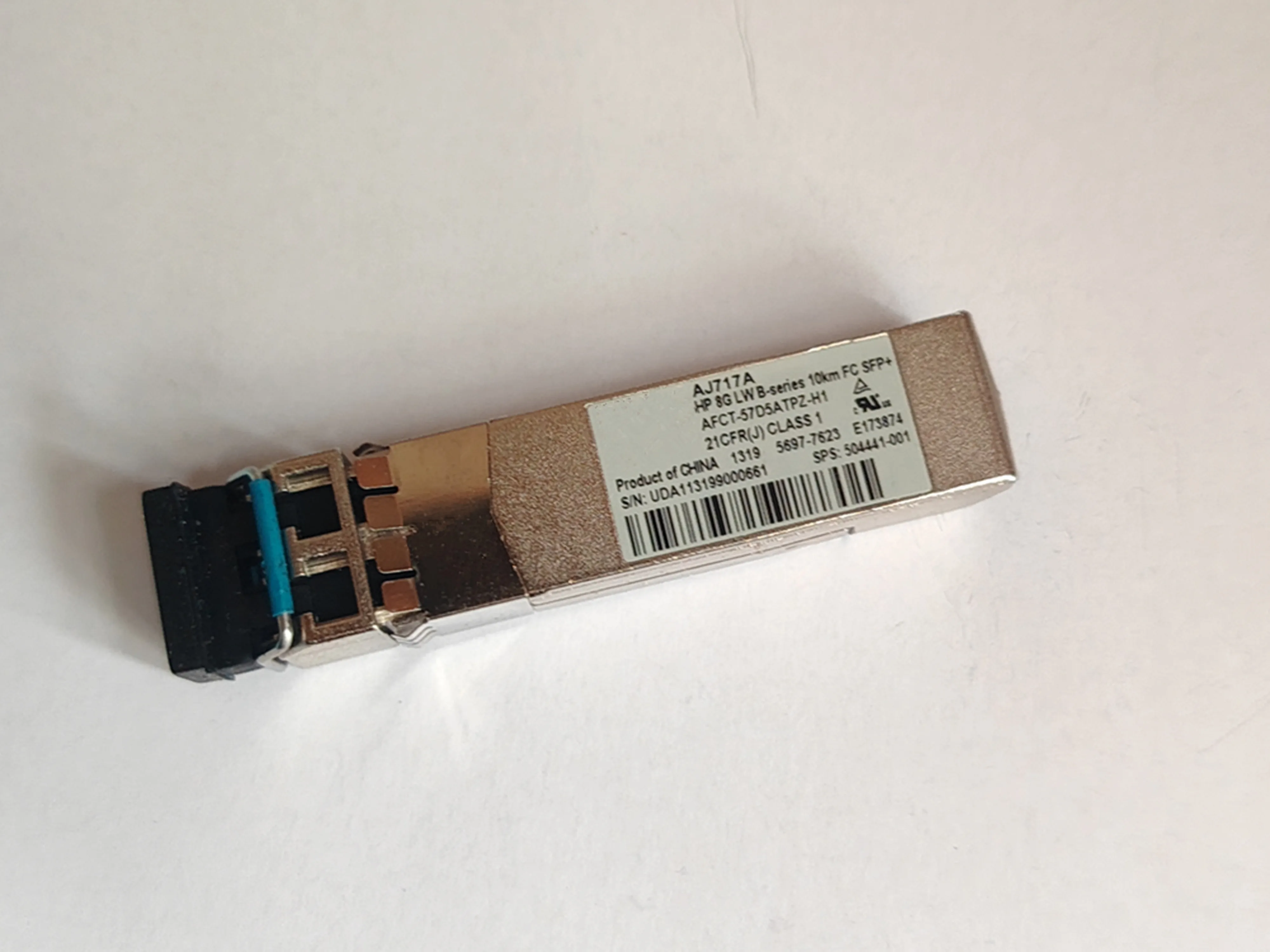 AJ717A 8G LW 10km SFP+/AFCT-57D5ATPZ-H1/5697-7623/E173874/504441-001 8G 10KM Single mode optical transceiver