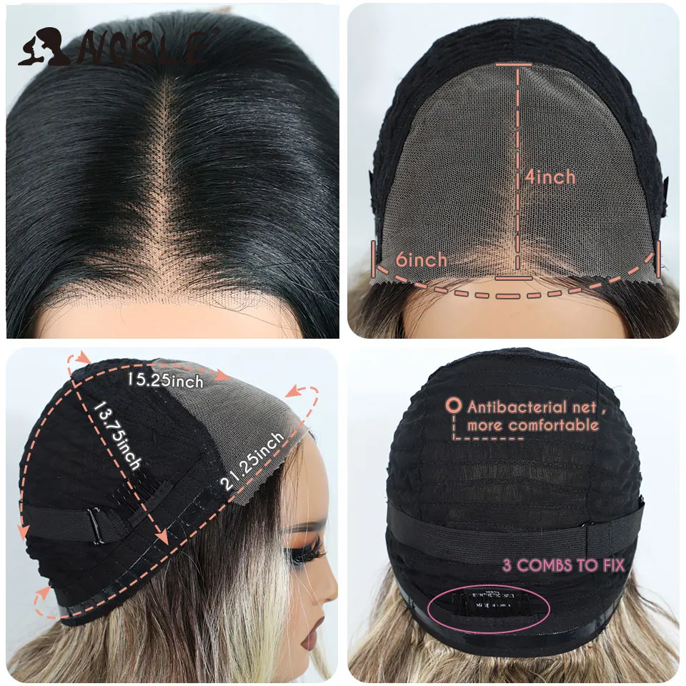 نوبل الاصطناعية الدانتيل الجبهة الباروكات للمرأة طويلة الجسم موجة ارتداء والذهاب غلويليس شعر مستعار أومبير براون 6x4 قبل قطعها قبل قطع شعر مستعار الدانتيل