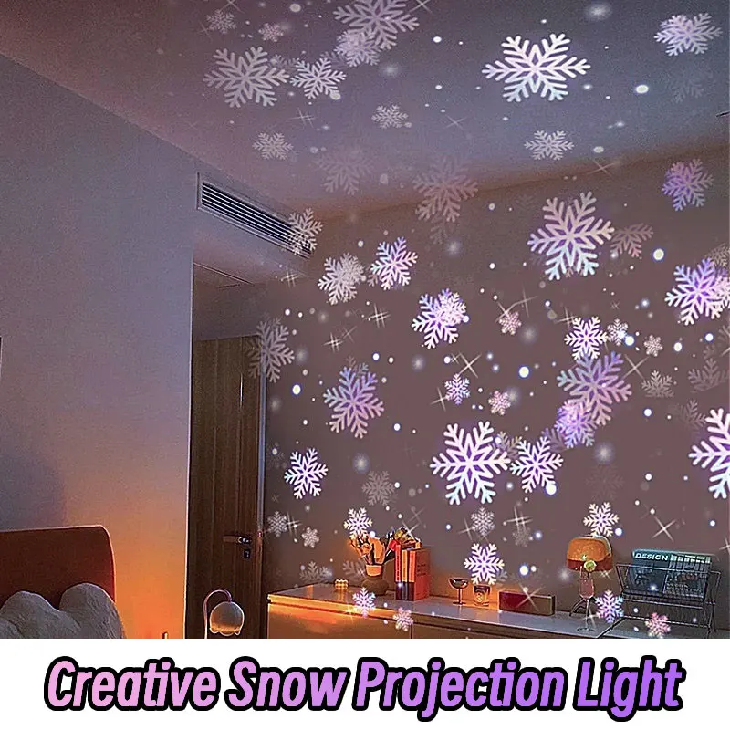 Creative Snow Projection Light for Store Company Interior Wall Decorative Falling Flow Map Atmosphere Lighting