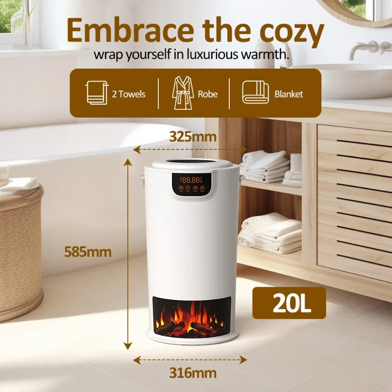 Intelligent Heating Towel Bucket Home Beauty Salon SPA Towel Heater Quick Heating LED Display Window