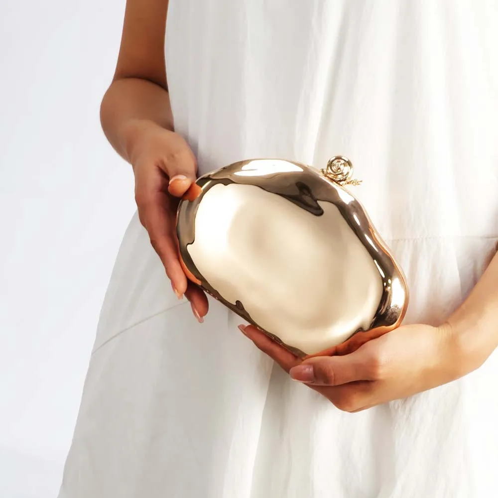 

Retro Golden Metal Small Shell Acrylic Evening Bag New Banquet Party Dinner Hand All-Inclusive Women's Shoulder Crossbody Bags