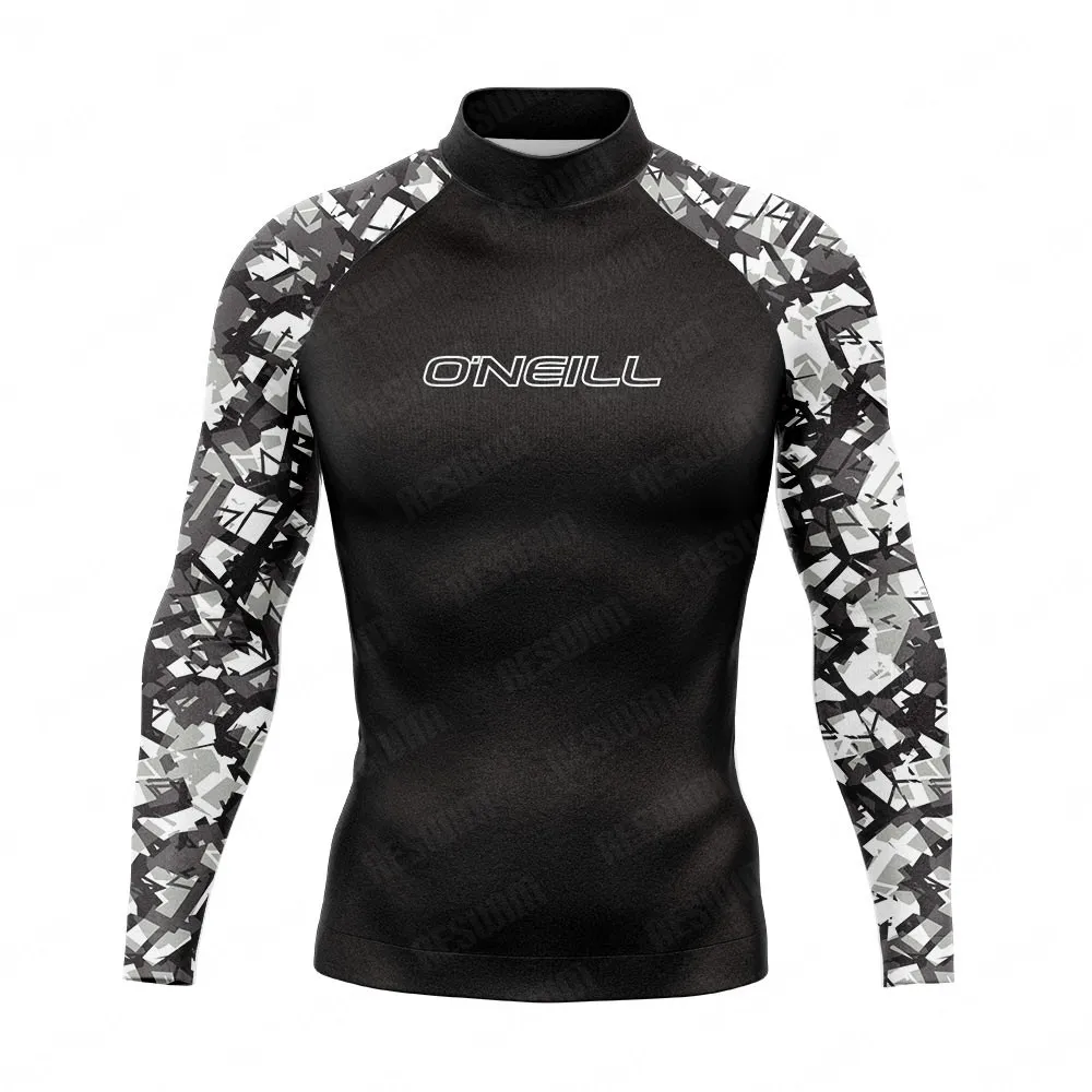 Summer Men's Rash Guards Surfing Suit Swimwear Long Sleeve Surf T-shirt UPF 50+ Swimsuit Boy Swimming Water Beach Sports Clothes