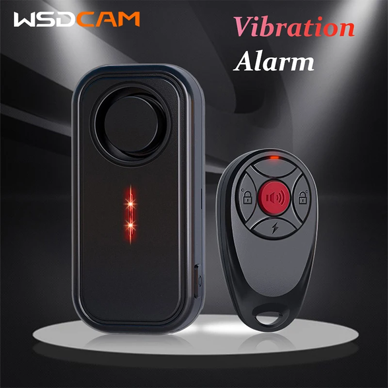 Wsdcam Vibration Bike Alarm Remote Control Bicycle Alarm 113dB Intrusion Detector Waterproof IP66 Vehicle Search Bike Alarm