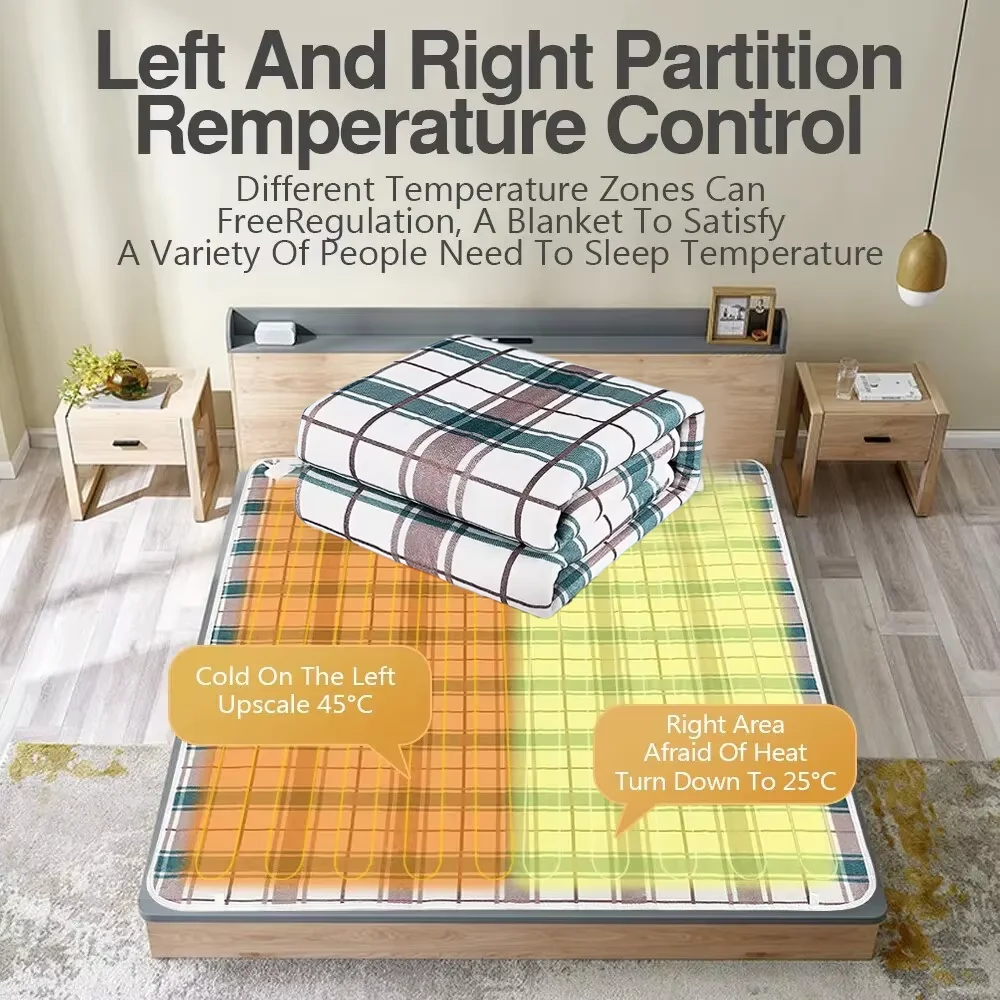 

Electric blanket household double single electric mattress dormitory safety mite removal dual control temperature adjustment
