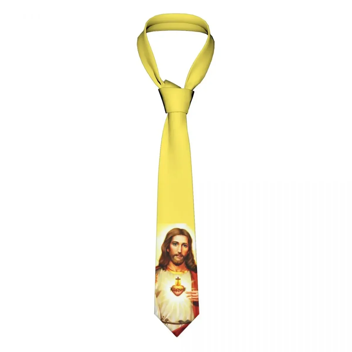 Fashion Warm Heart Of  Tie for Office Custom Men Religious Christian Divine Mercy Neckties