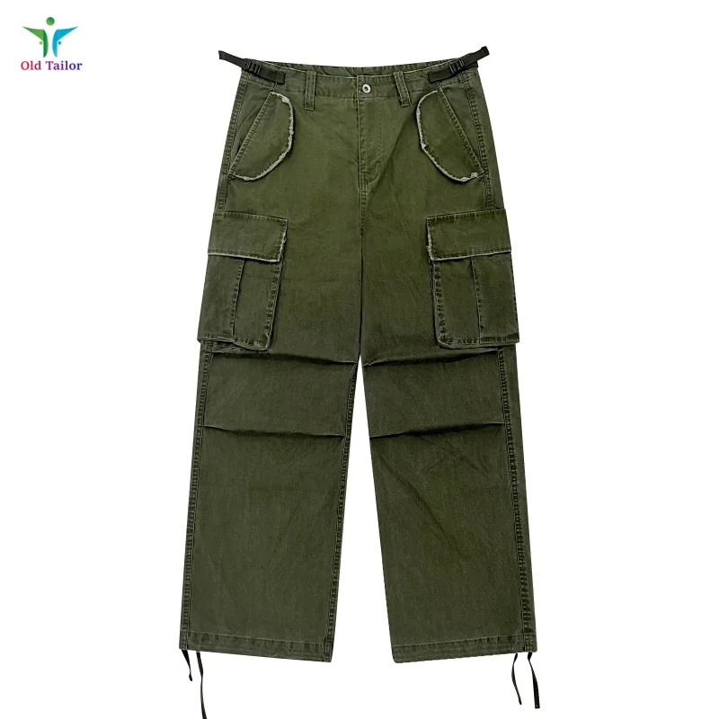 

25SS High Street с несколькими карманами, винтажная плетеная широкая прямая рабочая одежда, мужские и женские рабочие брюки премиум-класса для десантника
