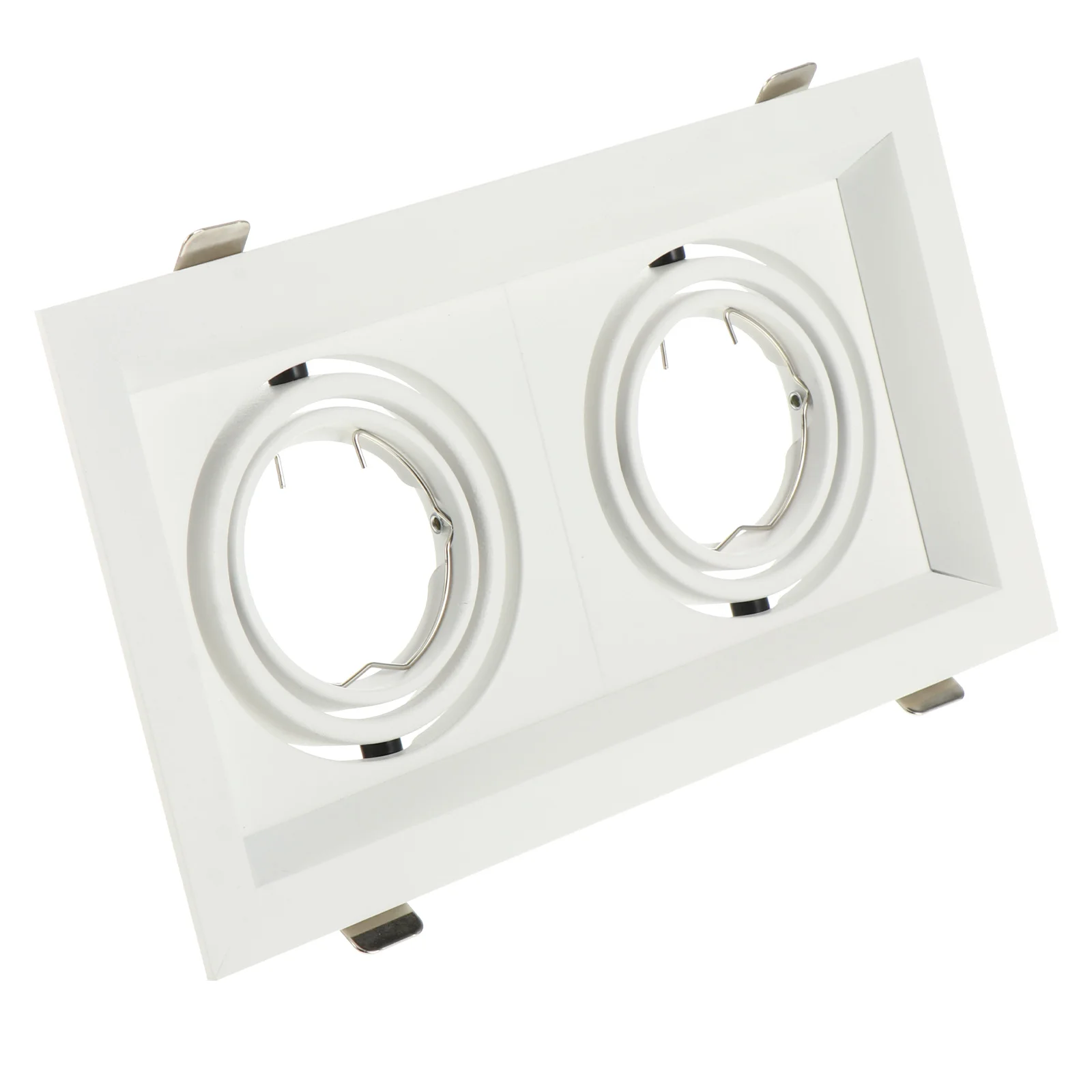 

Dual Head LED 4.5CM White Adjustable Spotlights Trim Ring GU10 Holder Ceiling Mounting Shell Lighting Accessories