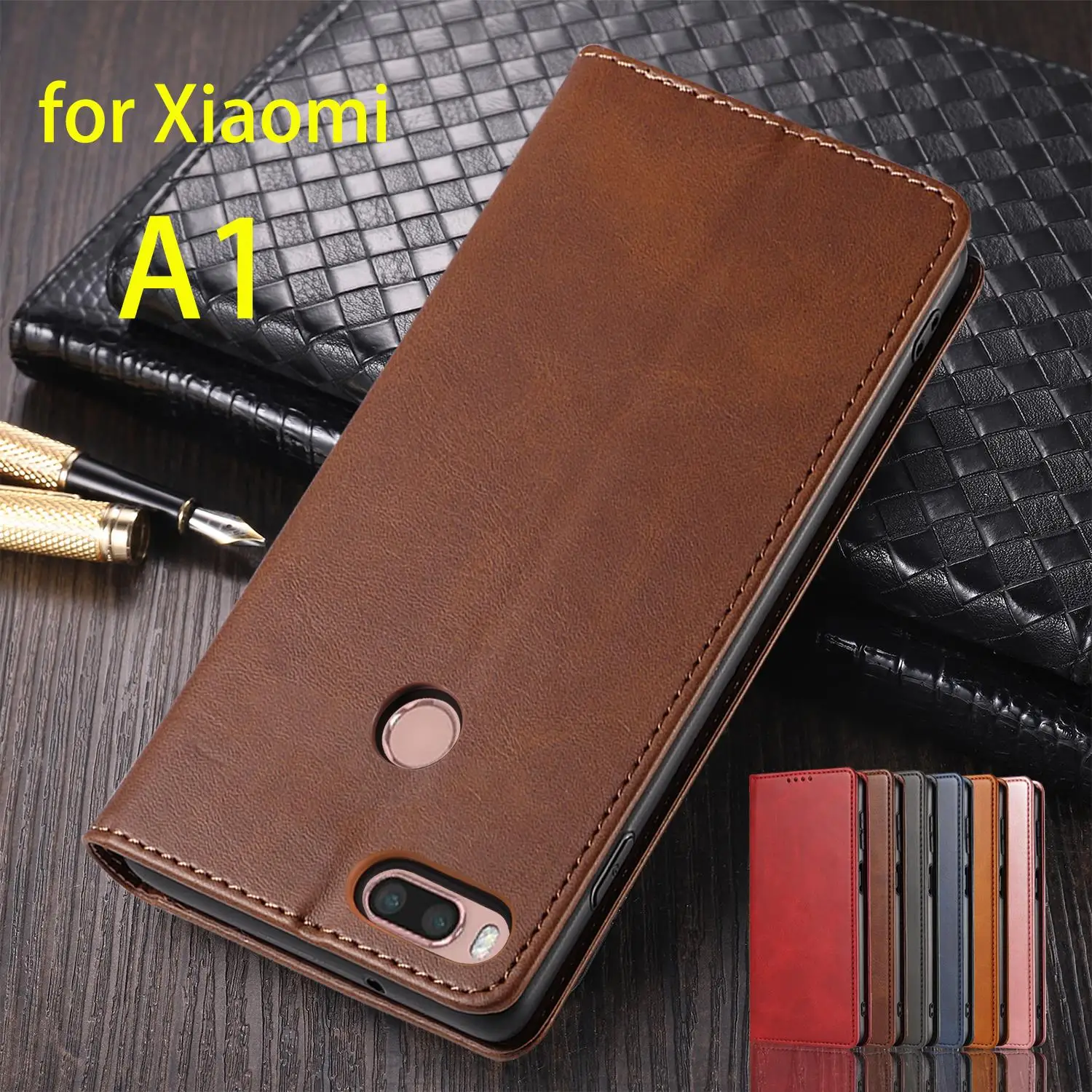 

Leather Case for Xiaomi Mi A1/ Xiaomi A1 Flip Case Card Holder Holster Magnetic Attraction Cover Wallet Case Fundas Coque