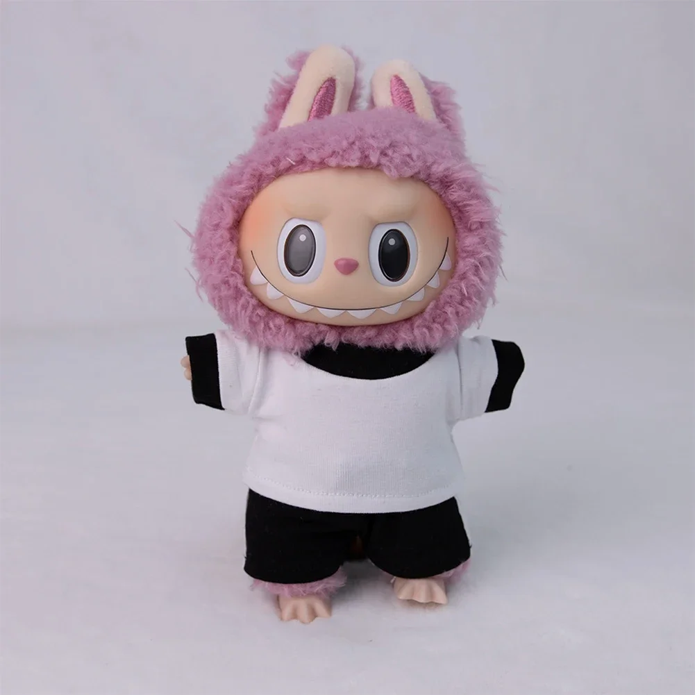 Para ropa elegante Labubu de 15/17cm, traje de manga corta para accesorios de atuendo Labubu [solo ropa]
