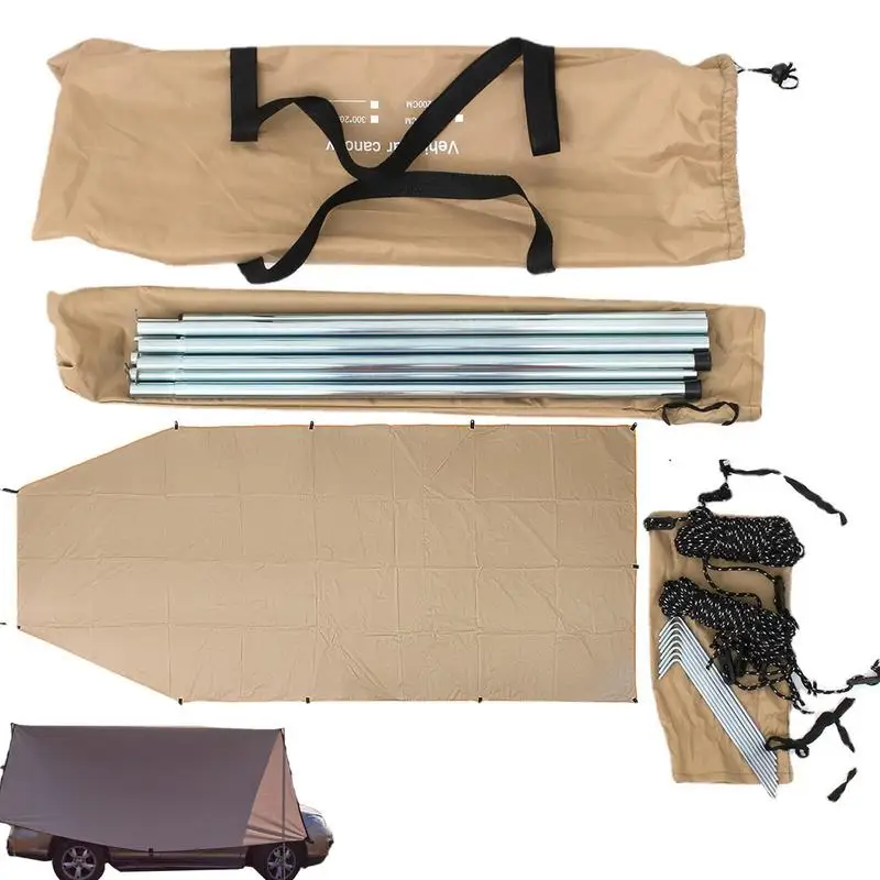 

Car Side Awning Automotive Rain Proof Rooftop Shelter Sun Blocker Outdoor Camper Sunshade For Camping Travel Oxford Cloth Tents