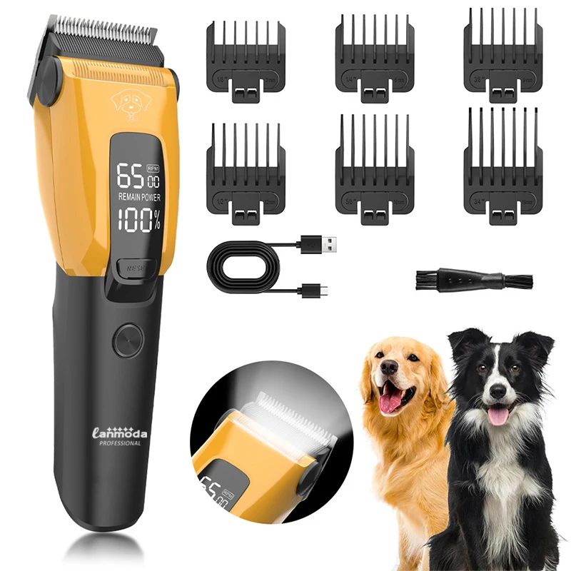 Lanmoda Pet Clipper Professional Dog Hair Trimmer Cat Grooming Shaver Typc Charged Electric Puppy Cutting Machine for Big animal