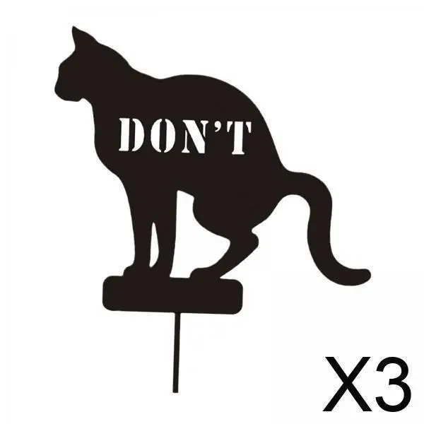 

Cat Yard Decoration Iron Metal Garden Stake Animal Theme Black Ornament for Lawn Outdoor