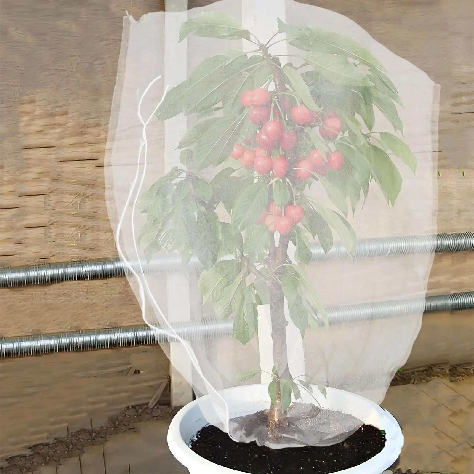 8Pcs Fine Mesh Plant Netting Covers with Drawstring and Zipper for Garden Bug Bird Protection Suitable for Mango Tomato Peach