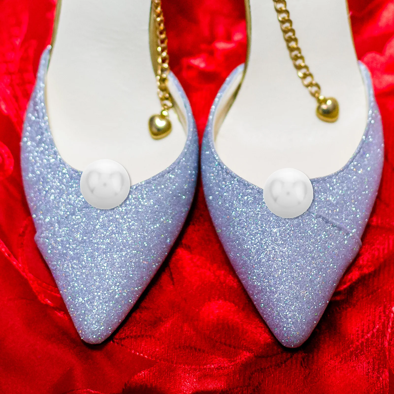 

1Pair Detachable Shoe Buckles Large Faux Pearl Bridal Wedding High Heel Shoe Accessories Removable Decorative Clips for Women