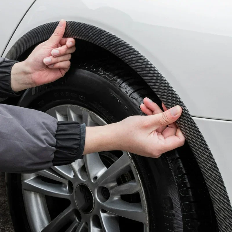 NIEUW Koolstofvezel patroon autowielen banden bogen algemene auto wiel spatborden hoorn bogen decoratieve lippen verlengd gegoten beschermen